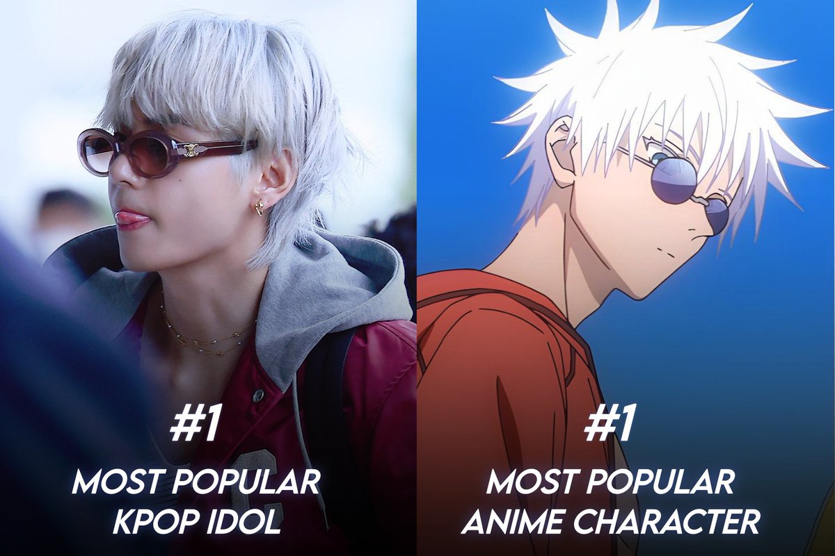 According to Google trends , Kim Taehyung is #1 The Most Popular Kpop Idol and Gojo Satoru is #1 The Most Popular Anime character of 2024