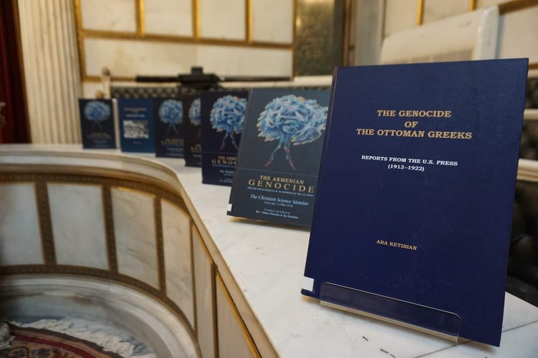 TMkrtchyan's tweet photo. 105 years have passed since Genocide of Pontian&amp;Anatolian Greeks. #Armenia officially recognized #GreekGenocide in 2015. During @armembgr #ArmenianGenocide commemoration event at Athens Academy Greek Genocide book edited by Ara Ketibean was presented.
#NeverForget #NeverAgain https://t.co/c7OQBCyjbq