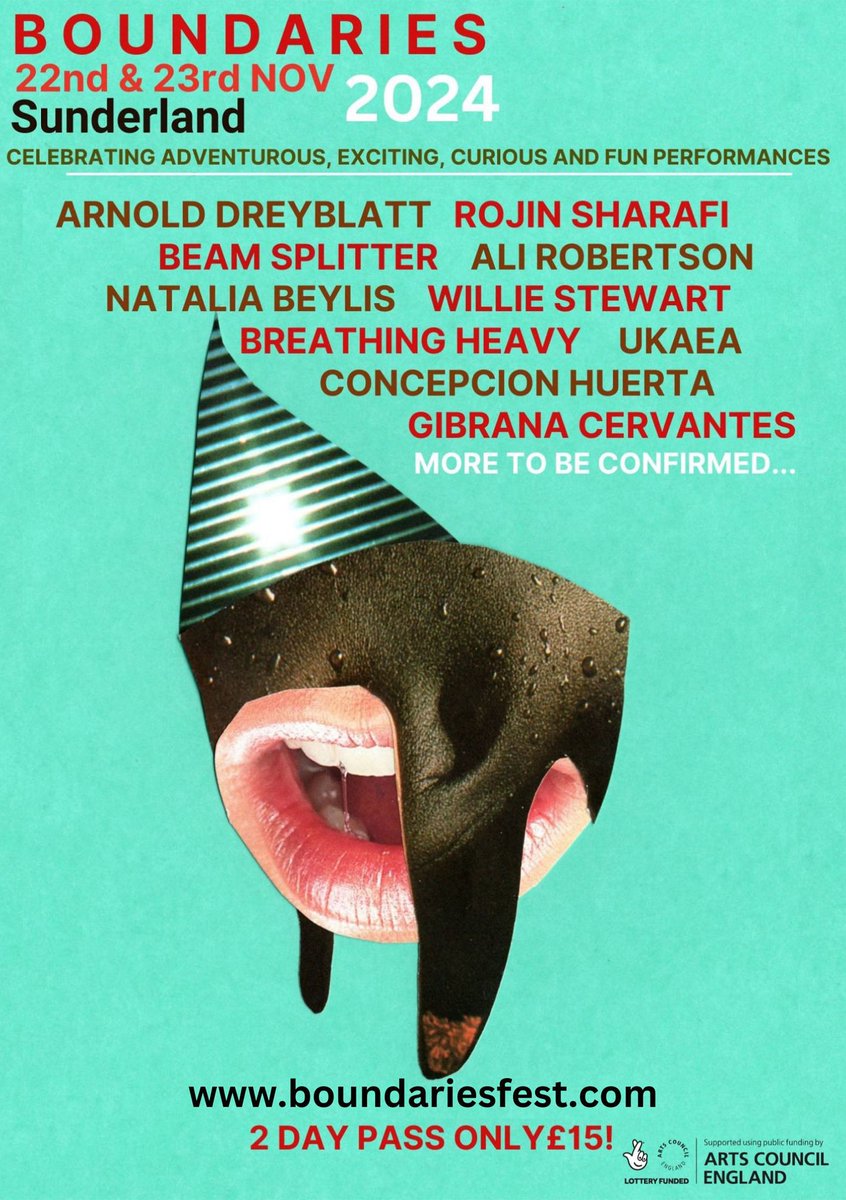 <a href="/PMCallaghan/">Paul Callaghan</a> BOUNDARIES 2024. 22ND &amp; 23RD NOV
SUNDERLAND

A huge array of International talent will arrive &amp; takeover the wonderful City of Sunderland this coming November.
A deep dynamic programme that aims to thrill &amp; inspire
This is only half of the line up too!
EXCITING!