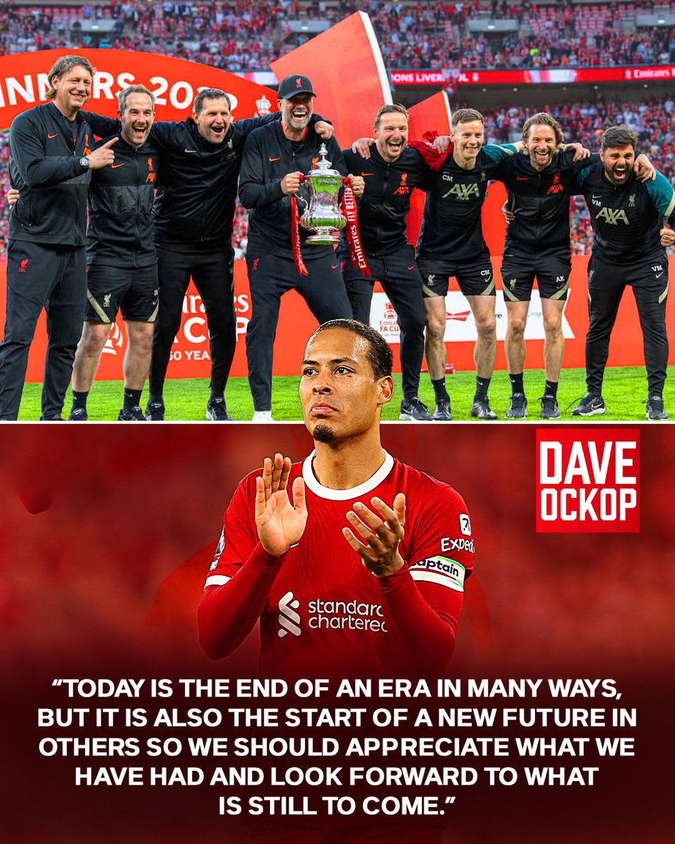 Virgil van Dijk: “Today is the end of an era in many ways, but it is also the start of a new future in others so we should appreciate what we have had and look forward to what is still to come. For me, this starts with showing our gratitude to some incredible servants of this