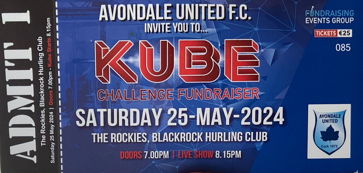 Have you got your tickets? All Welcome. Next Saturday night an entertaining night out promised, please support the contestants. Do Share also as wouldn’t it be fantastic to get a good attendance Buy online: avondaleunited.com/categories/fun… Or at Rockies/Scallys/ Ballintemple Stores