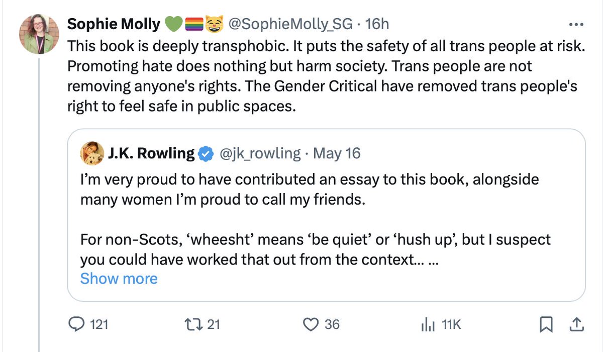 .@SophieMolly_SG I'm seriously impressed that you've been able to read and review an unpublished book of which there are currently only two copies in existence, neither of which have been lent to you.