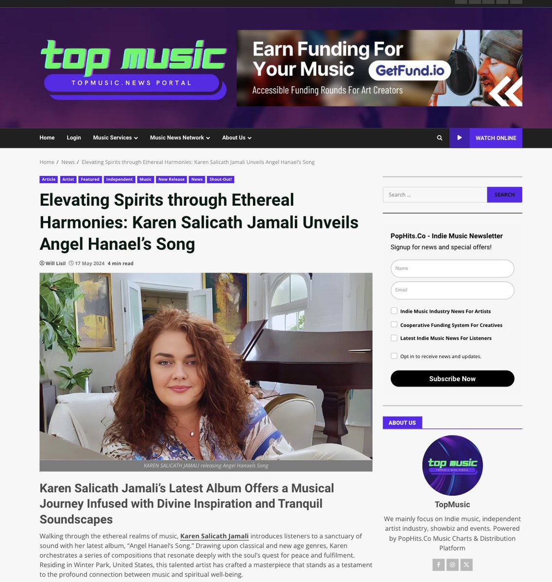 I am excited to share this beautiful review from TOP MUSIC NEWS 
about my new Album 'Angel Hanaels Ssong'
LInk Here:
topmusic.news/article/elevat…

 Listen to the Album Here: linkin.bio/salicath

#review #album #new #music #classicalmusic #newagemusic #Karensalicathjamali #Angel