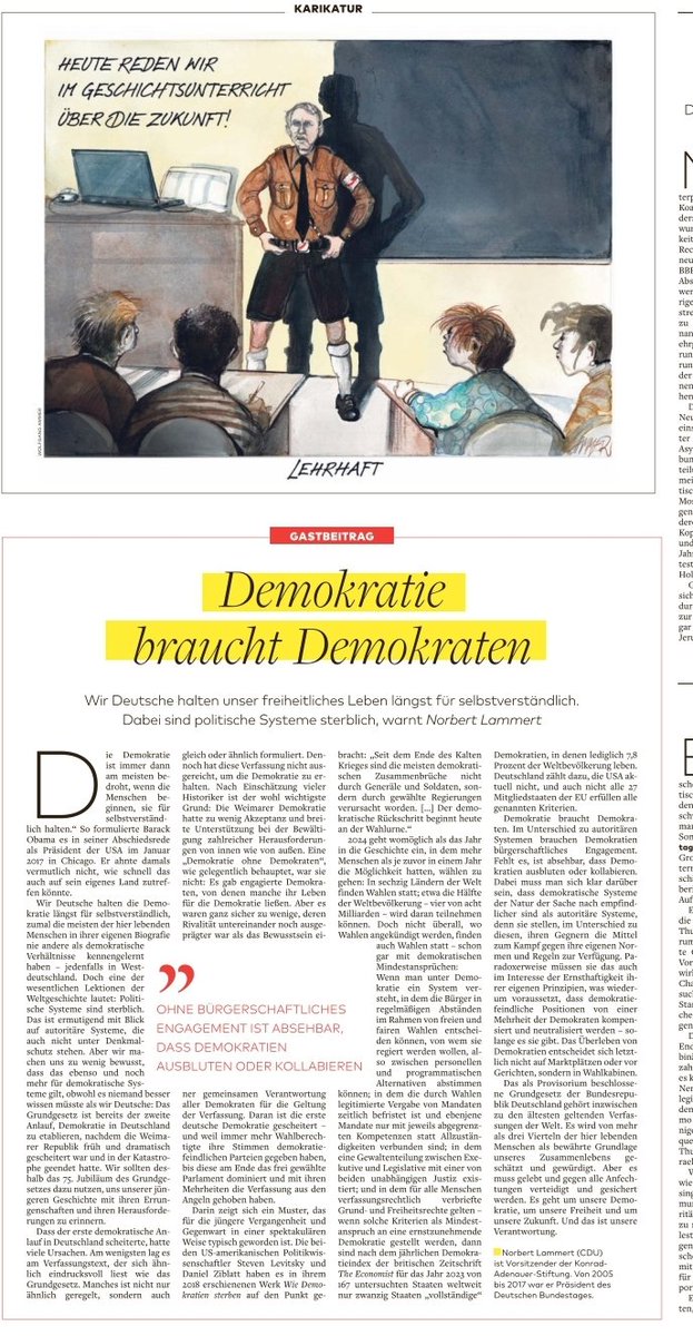 Sehr lesenswerter Artikel von #NorbertLammert über #Demokratie in der #WeltamSonntag.