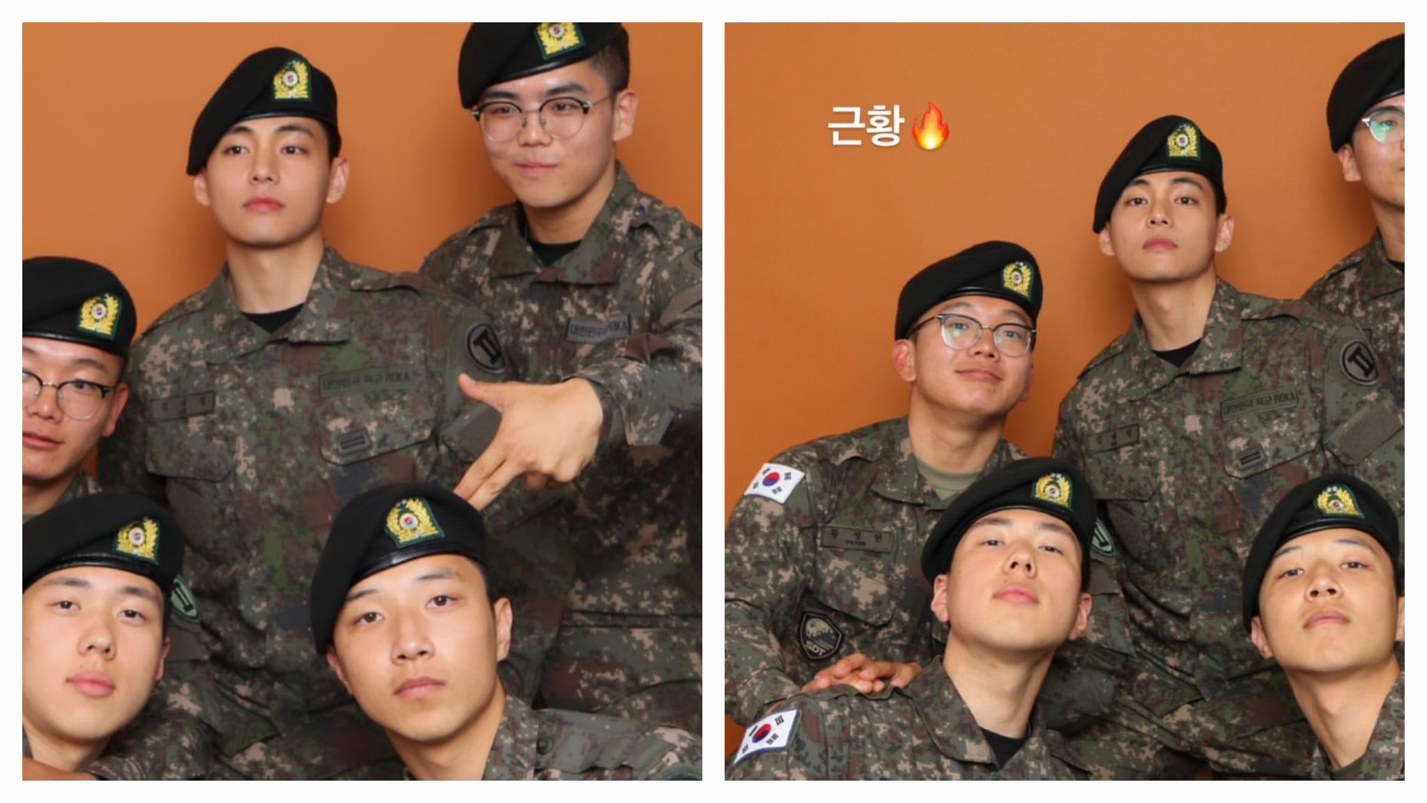 V din BTS dezvăluie noi fotografii alături de camarazii săi din armată