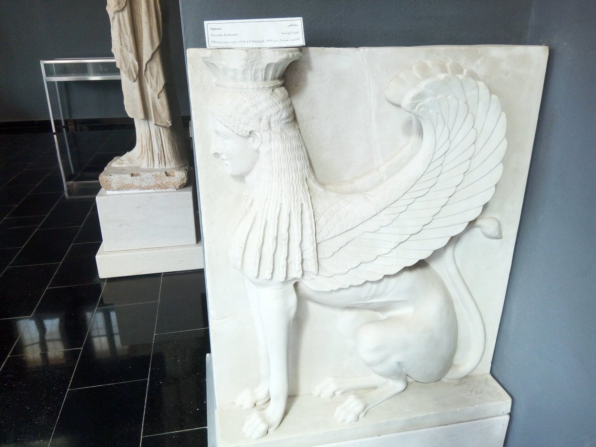 An ancient Roman bust of sphinx was discovered in Cherchell in 1916, from Archeological Museum of Cherchell, Algeria.