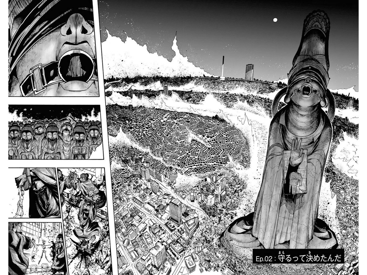 #作画カロリーの高い作品を上げようぜ
「5分後の世界」
巨大仏像が人類を滅ぼそうとする話です! 