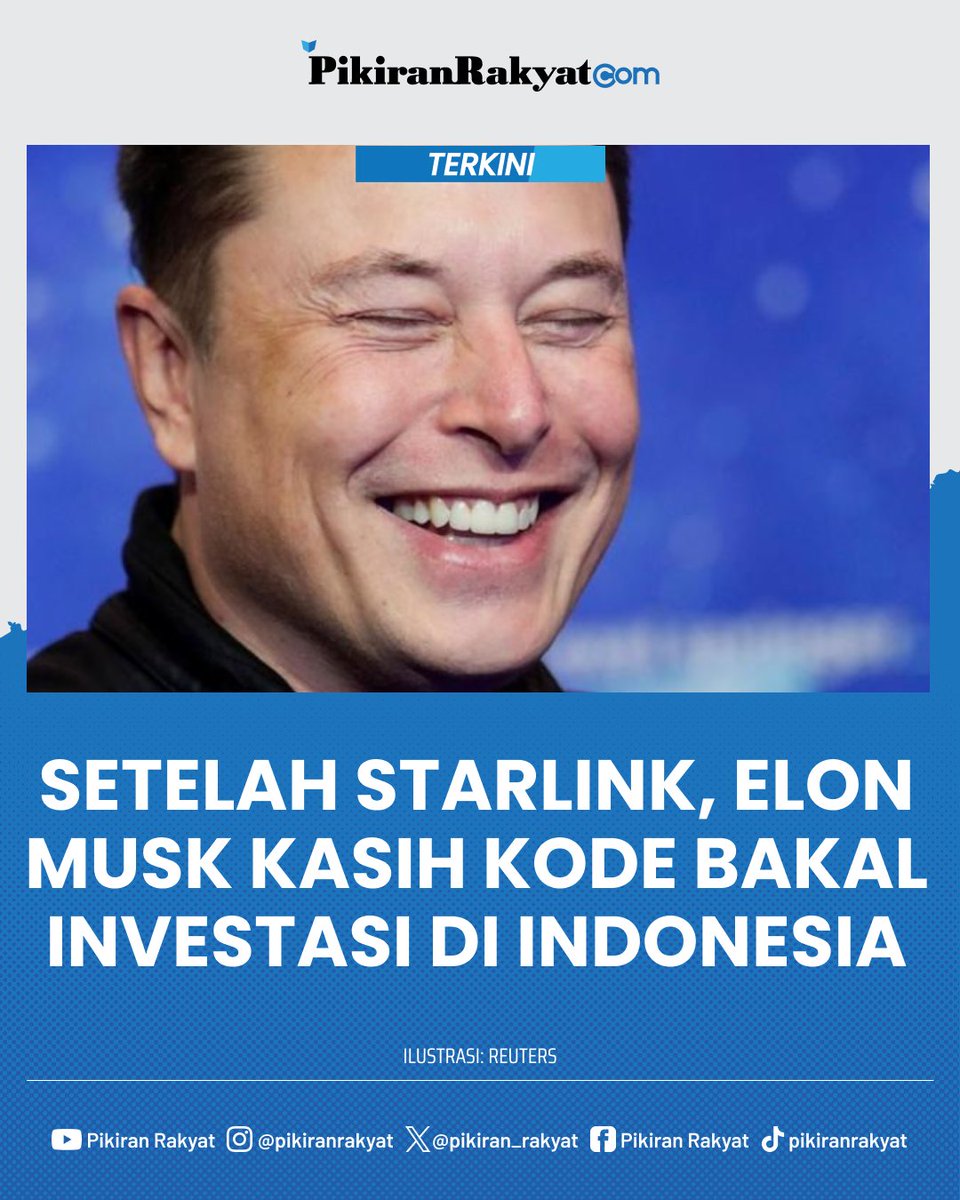 Elon Musk baru saja meluncurkan Starlink, layanan internet berbasis satelit di Indonesia. Dia pun memberi 'kode' akan berinvestasi di Indonesia. . 'Ke depannya, dalam jangka waktu panjang, perusahaan saya memungkinkan, sangat memungkinkan, untuk berinvestasi di Indonesia,' kata