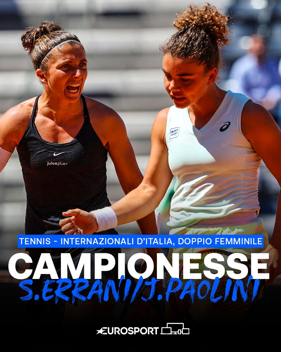 BRAVEEEEEEEEEEEEEEEEEEEEEEEEEEEE 😍😍😍

Sara Errani e Jasmine Paolini vincono la finale di doppio femminile degli Internazionali d'Italia 🎾🏆🇮🇹

#EurosportTENNIS #Tennis #IBI24 #Roma #Errani #Paolini