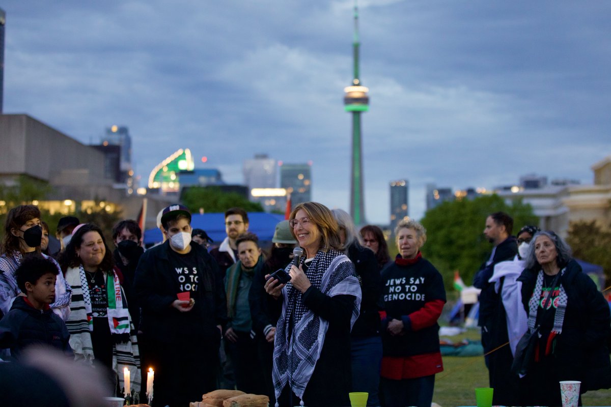 Jews were at the UofT solidarity encampment where they held Shabbat services together with the pro-Palestinian protesters.
