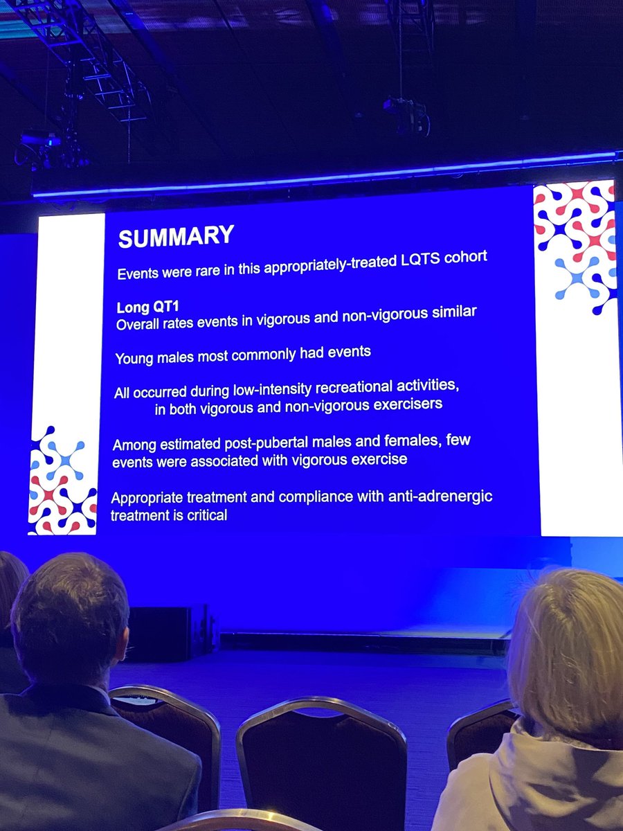 Last day here ⁦@HRSonline⁩ #HRS2024. On behalf of ⁦@sday_hcm⁩ & me, our co-PI Dr. Rachel Lampert from ⁦@Yale⁩ presented the latest from LIVE-#LQTS. Bottom Line - NO discernible difference in events depending on degree of #exercise! Full paper coming out soon! 🤗