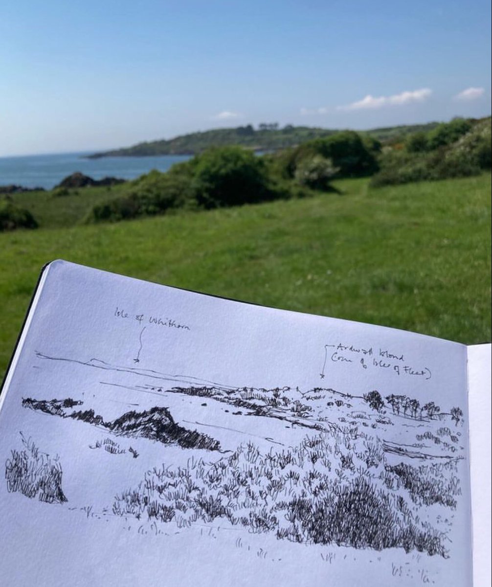 It’s a perfect day for sketching - overlooking the Isles of Fleet and Solway - Stewartry of Kirkcudbright.