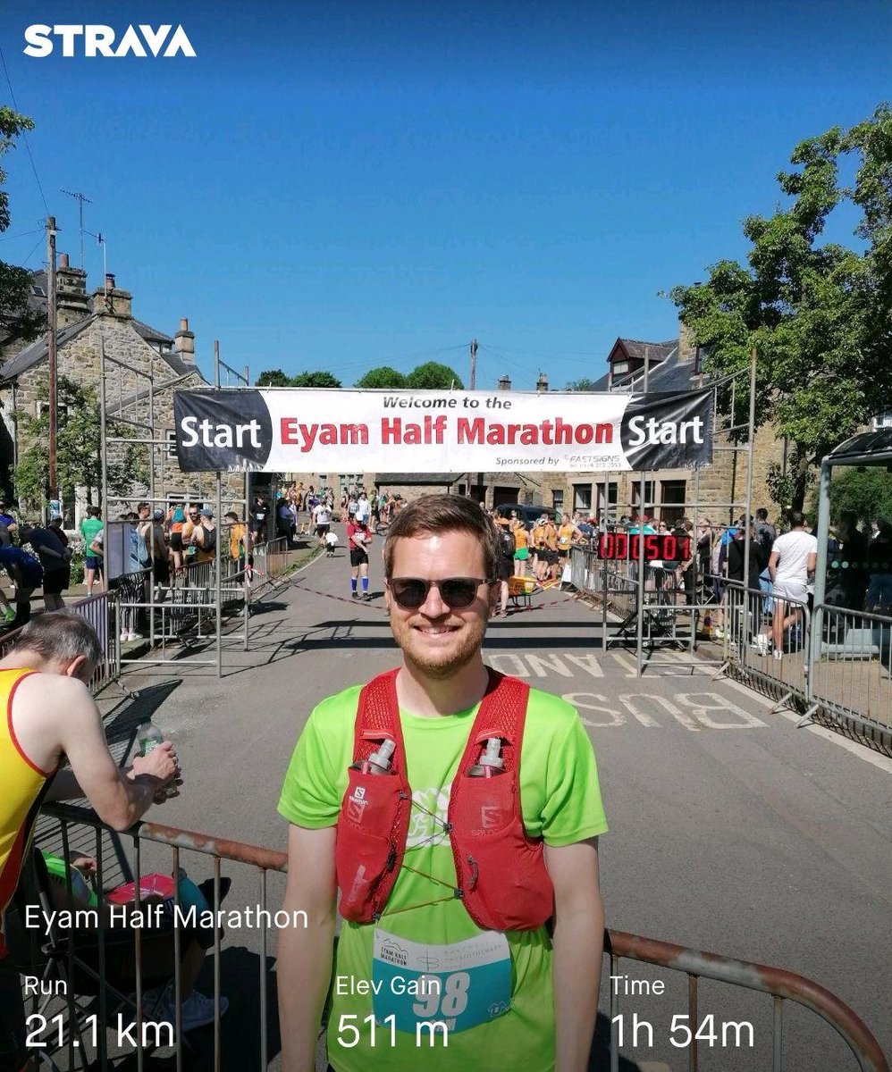 Eyam Half Marathon ✅🙌
The heat made those (many) hills pretty tough going but wow the views were breathtaking 🤩
That's the hilliest Half I've done to date, cranking up the elevation 💪
@UKRunChat #UKRunChat #PeakDistrict