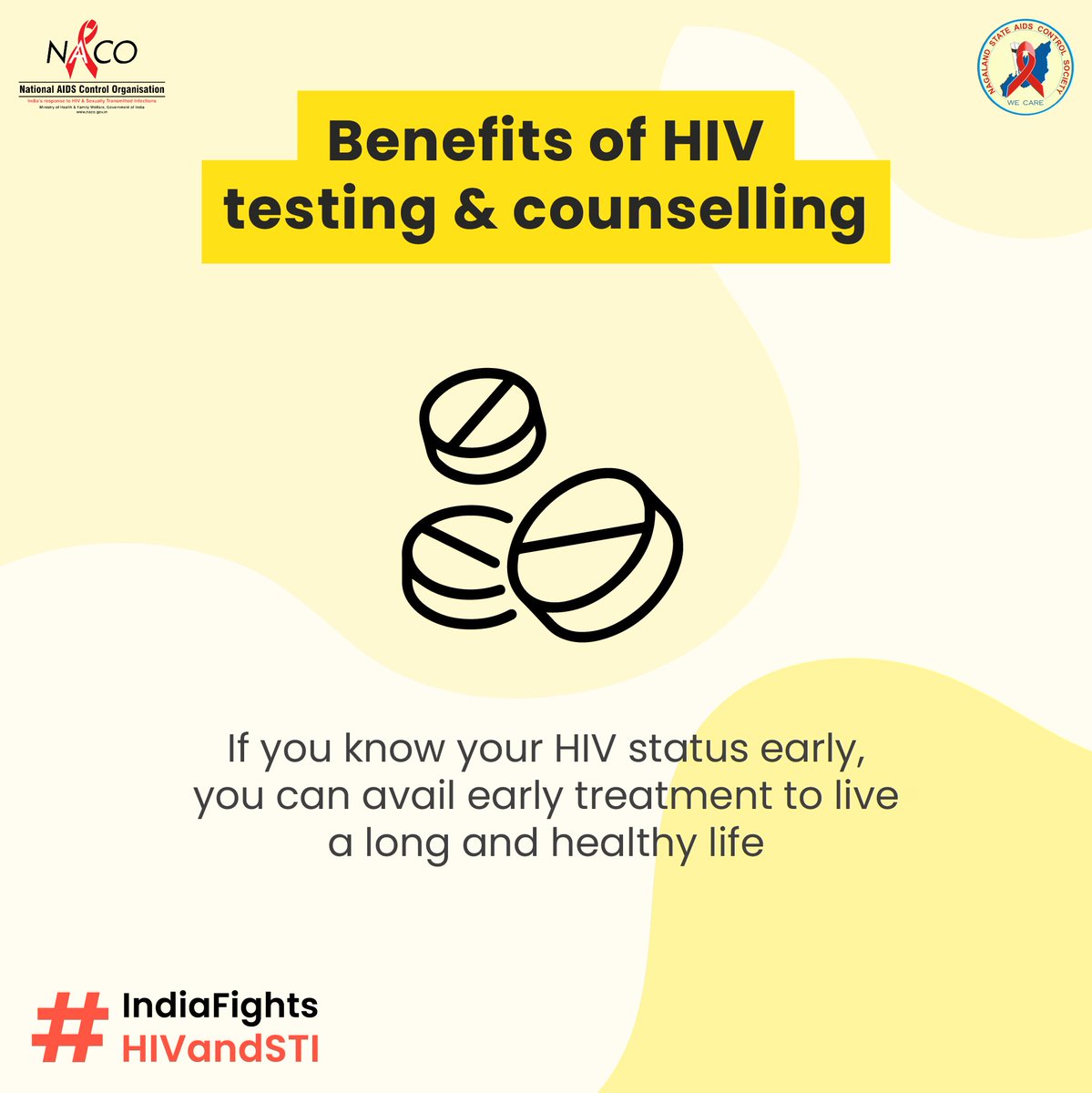 Get tested for HIV at the ICTC centre in the Govt. Hospitals. HIV counseling and testing services are completely free and confidential. #IndiaFightsHIVandSTI. For more info, dial 1097.
@NACOINDIA @MyGovNagaland @HealthNagaland @NagalandNhm @dipr_nagaland @PIBKohima