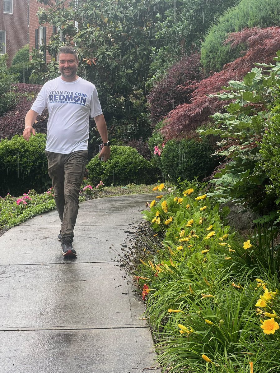 Rain or shine, our commitment doesn’t waver! Yesterday, we hit the streets knowing how crucial every conversation is with just days left until the election. Each drop of rain reminds us of the stakes—every vote counts. #KevinForCobb #EveryVoteCounts KevinForCobb.com
