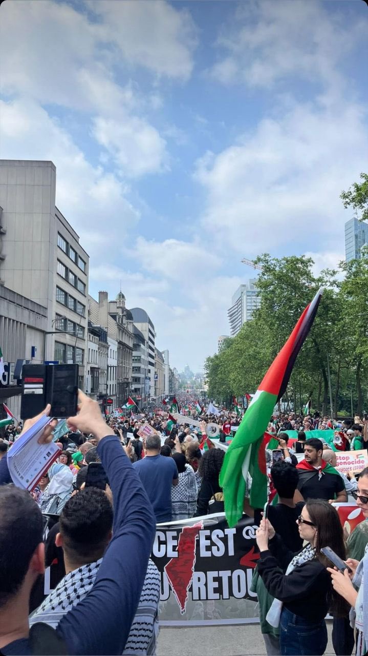 صورة| تظاهرة حاشدة في مدينة بروكسل؛ تضامنًا مع غزة وتنديدًا بالعدوان المتواصل لليوم ال 226 تواليًا 