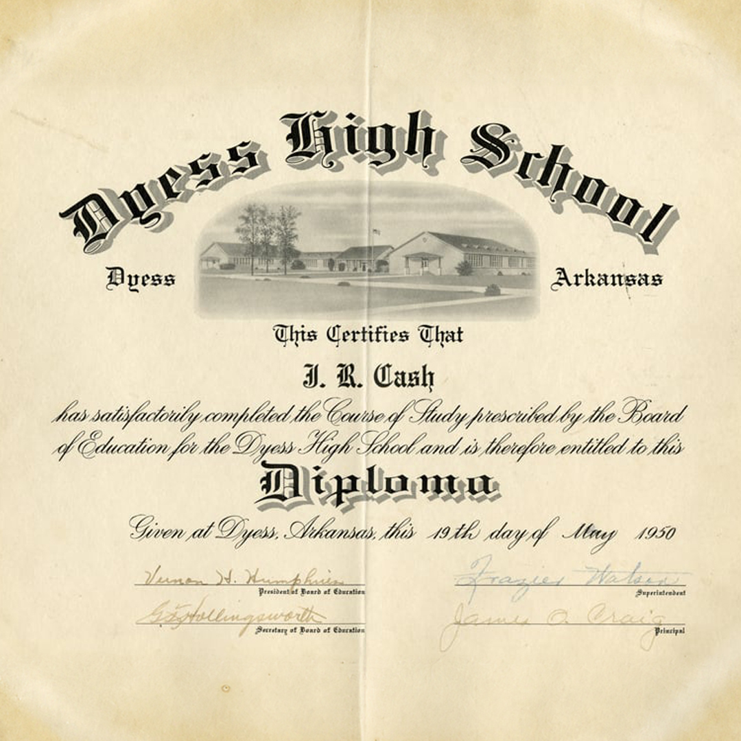 On this day in 1950, J.R. Cash celebrated his high school graduation in Arkansas. 🎓