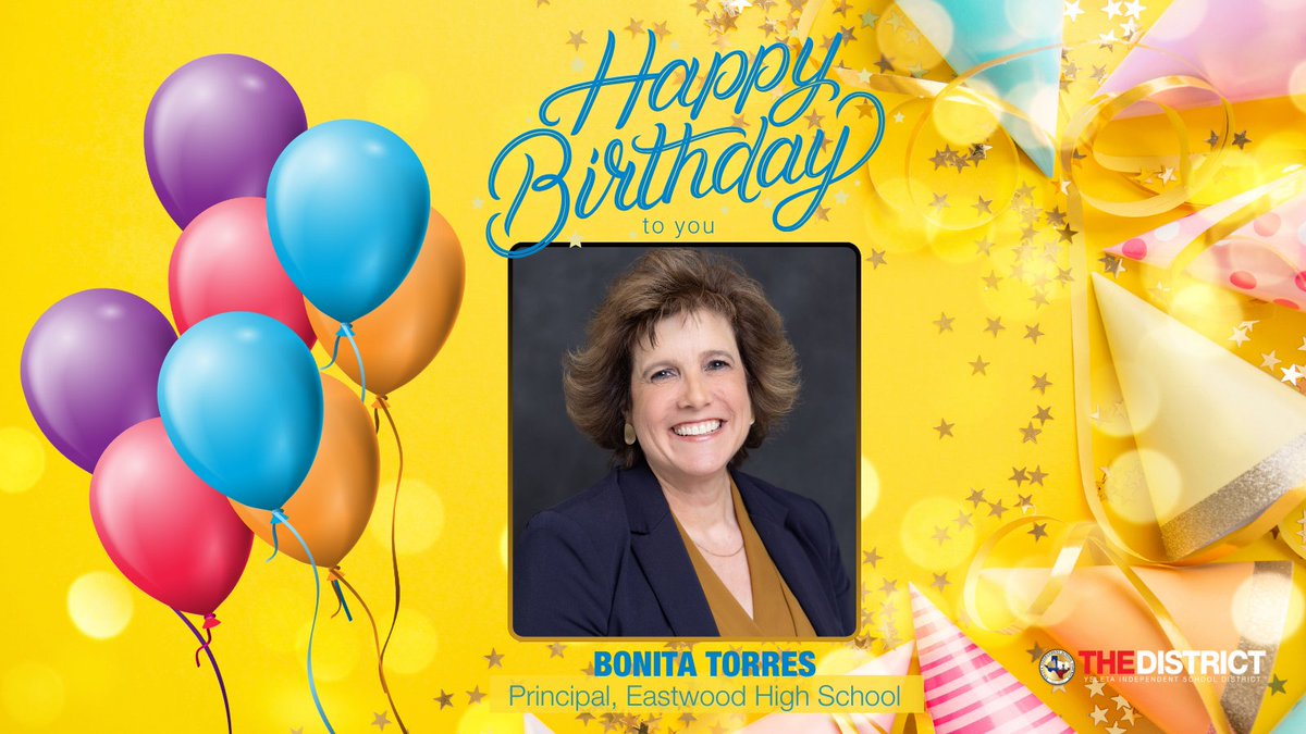 Happy birthday to our Eastwood High School Principal, Bonita Torres! Your passion for education and dedication to the success of our students make you a truly exceptional leader. Wishing you a year ahead filled with continued growth and success.