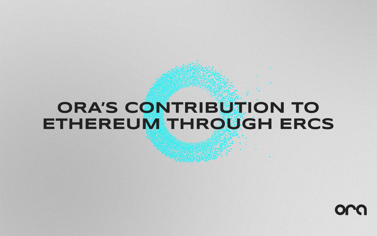 ORA, as Ethereum’s Trustless AI, is committed to making significant contributions to Ethereum ecosystem.

ORA does so by proposing Ethereum Request for Comments (ERCs) for growth and evolution of Ethereum.

Learn about ORA’s contribution in ERC-7007, ERC-7641, and ERC-6150 ⬇️ 👀
