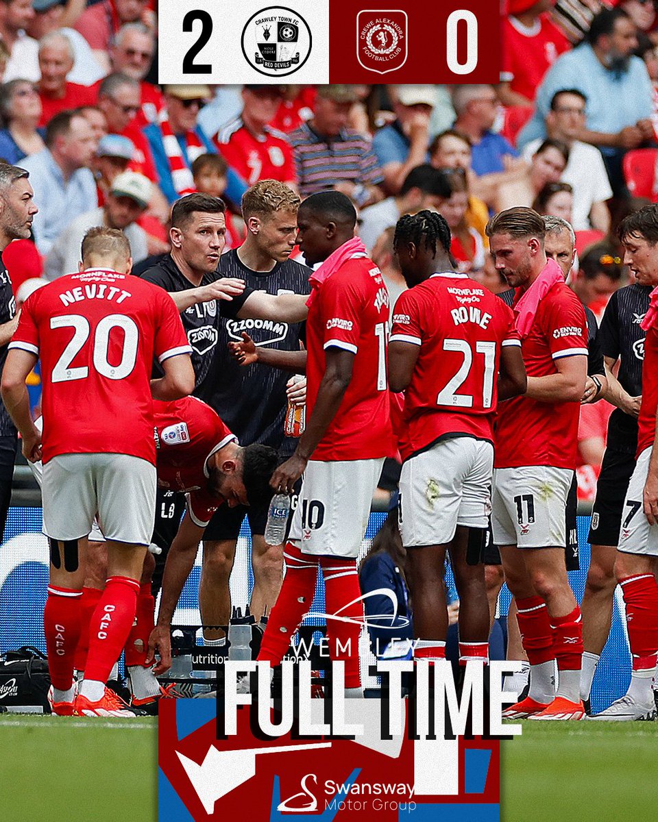 Our season ends in defeat at Wembley. #CreweAlex