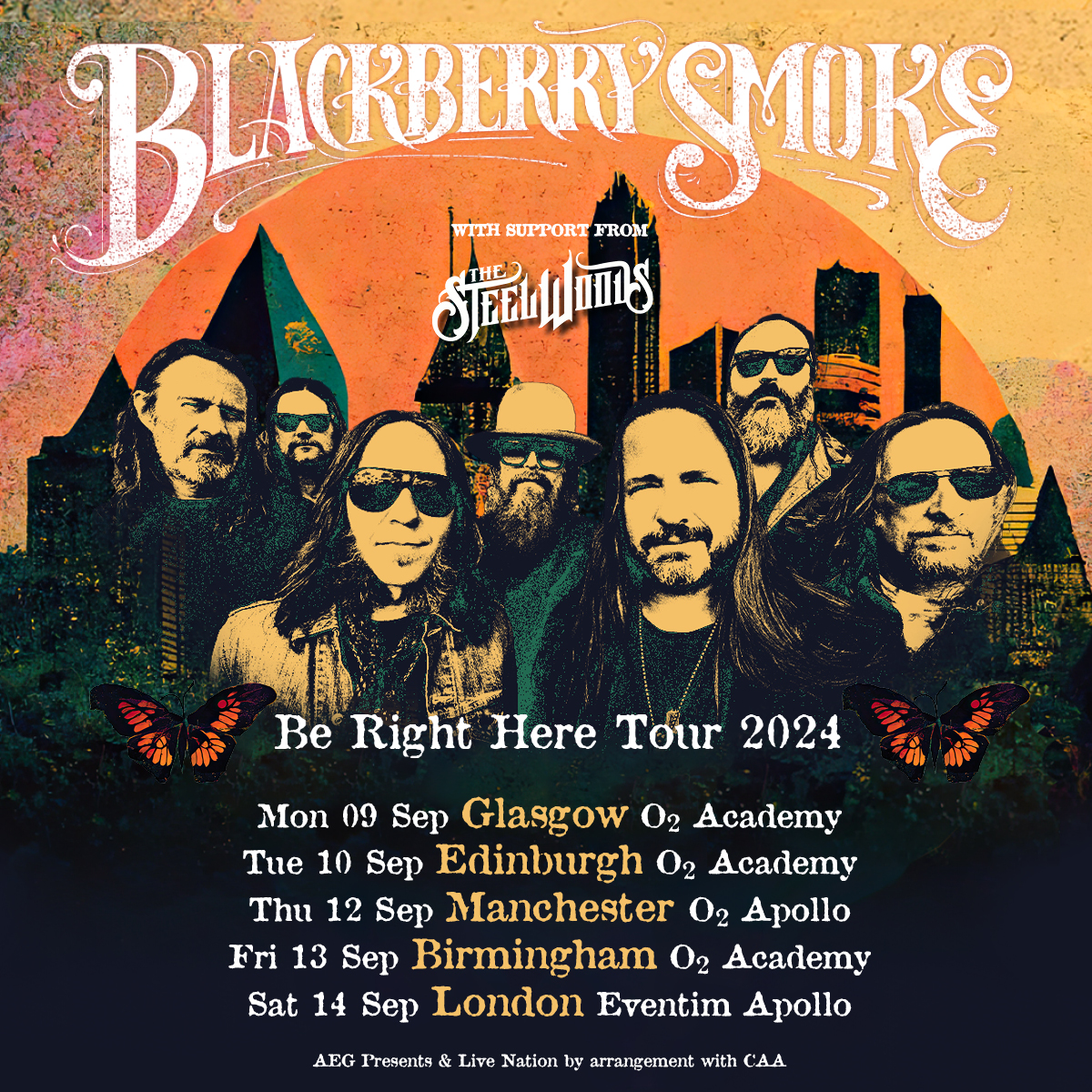 ICYMI / Georgia based, southern rock lynchpins @blackberrysmoke are back with their eighth studio album 'Be Right Here' and a UK tour! Don't miss their Birmingham show - Friday 13 September. Tickets available - amg-venues.com/u4Jk50RJCRT