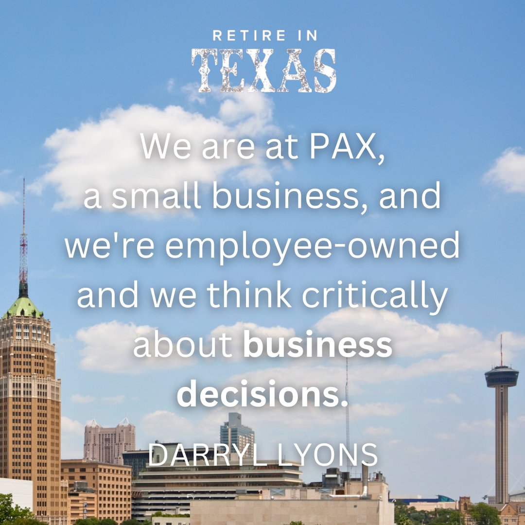 At PAX Financial Group, we genuinely care about business owners because we understand the challenges they face. 
ow.ly/1HAO50RJ2Zb
#PAXFinancialGroup #SanAntonioTexas #DarrylLyons #RetireinTexas #BusinessOwners #SmallBusinessOwners #ExitPlanning #ExitPlan #LegacyPlanning