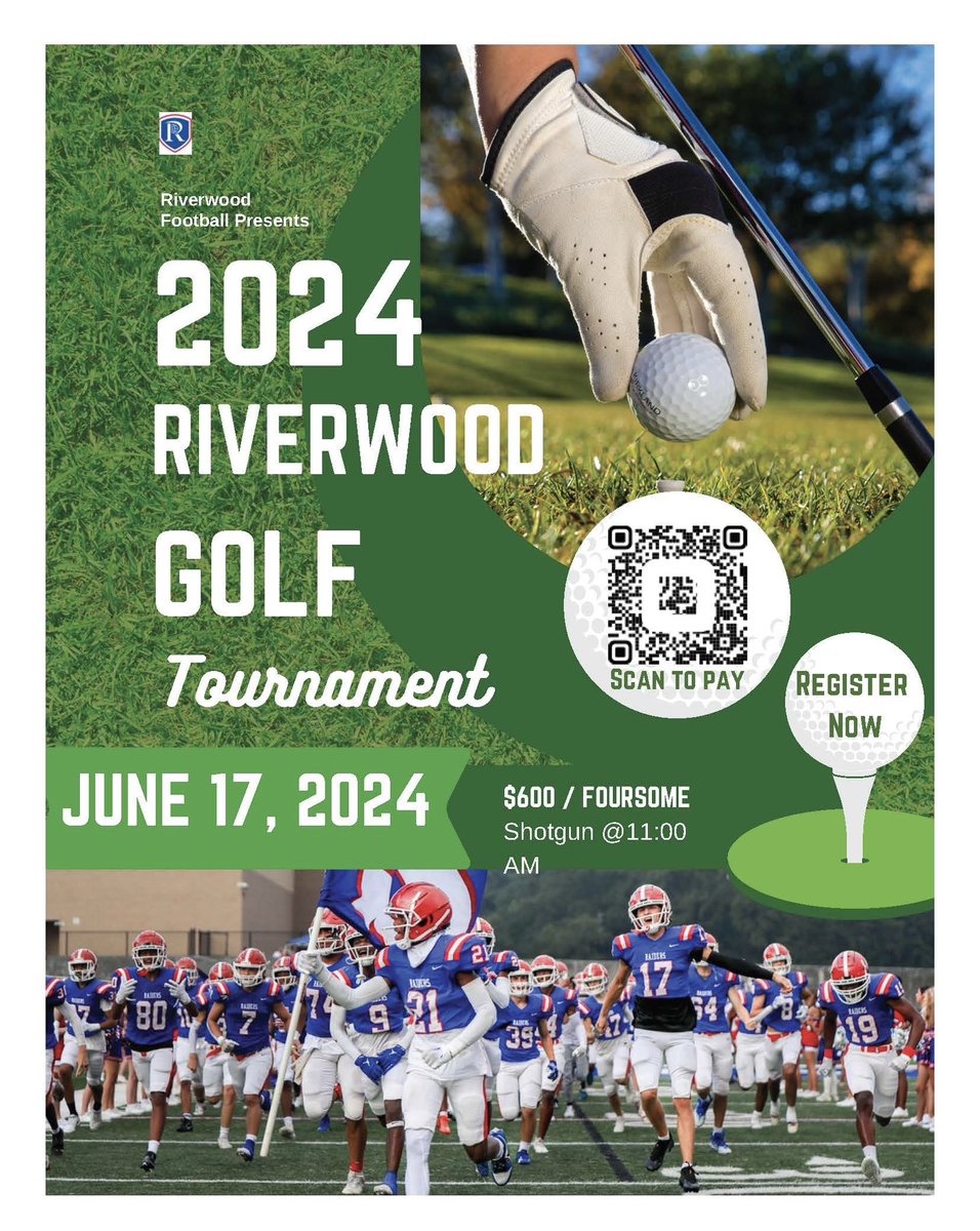 Play golf and support Raider Football? Sounds like a plan! Join us in June for the annual @RICSFootball Golf Tournament. Find more information here: riverwoodathletics.com/2024/05/17/joi…