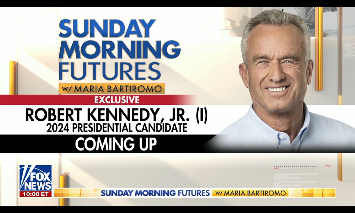 🇺🇸 Coming up on @SundayFutures w/ @MariaBartiromo Presidential Candidate @RobertKennedyJr! Tune in to @FoxNews