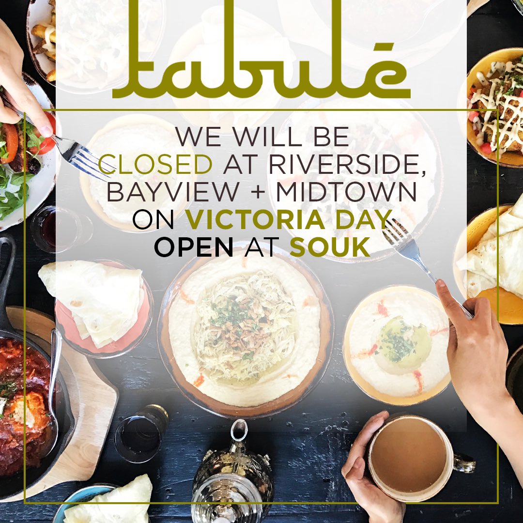 Wishing you all a great #LongWeekend - be safe, enjoy the time with family and friends! 🎉🇨🇦 we are OPEN at all locations today, Sunday, May 19th. 📣 Please note MONDAY — Victoria Day HOUR CLOSED 🟥 @RiversideBIA @midtownbia @BVShops OPEN🟩 @CanaryDistrict #longweekend