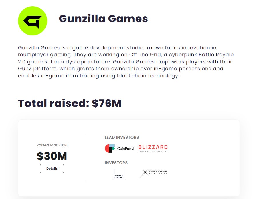 🔈 @GunzillaGames   [ @playoffthegrid  ] — Join OTGPioneers Program [ Gain access to pre-release versions of Off The Grid ]

👍 [ New Airdrop In SAGE List ] - Google Sheet (docs.google.com/spreadsheets/d…) 

⭐️ Funding --  76 Million Dollars [ icoanalytics.org/projects/gunzi… ]
⭐️ Backed By -