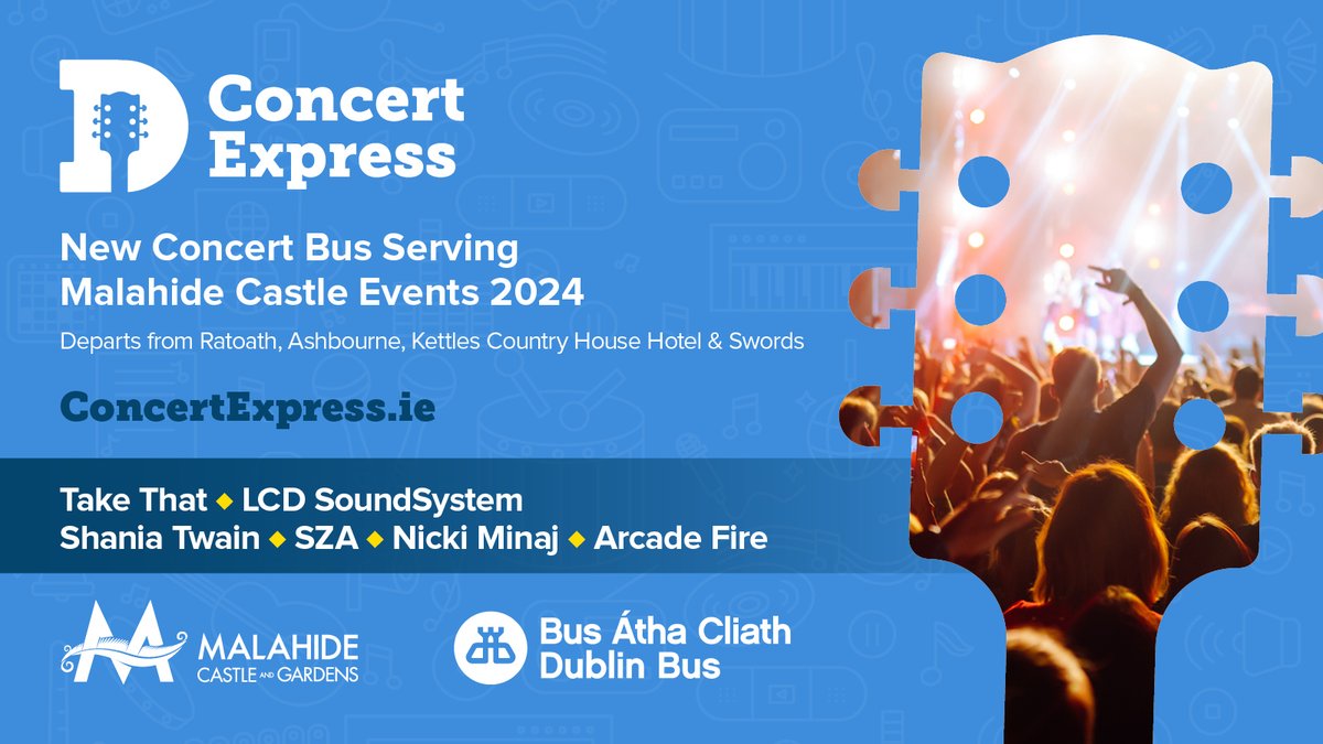 Gig season is just around the corner and there is no better way to embrace it than with ConcertExpress 🎫 Book your transport to upcoming events in Malahide Castle 2024 before it's too late! See concertexpress.ie #malahidecastleconcerts #concertbus #dublinevents #mcd