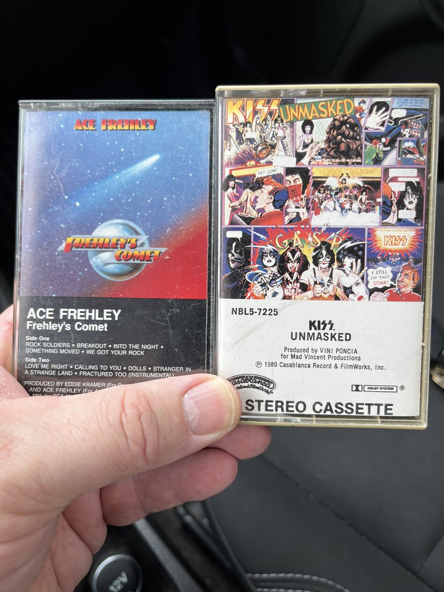 Paid a dollar for both cassettes at a garage sale #80sKISS