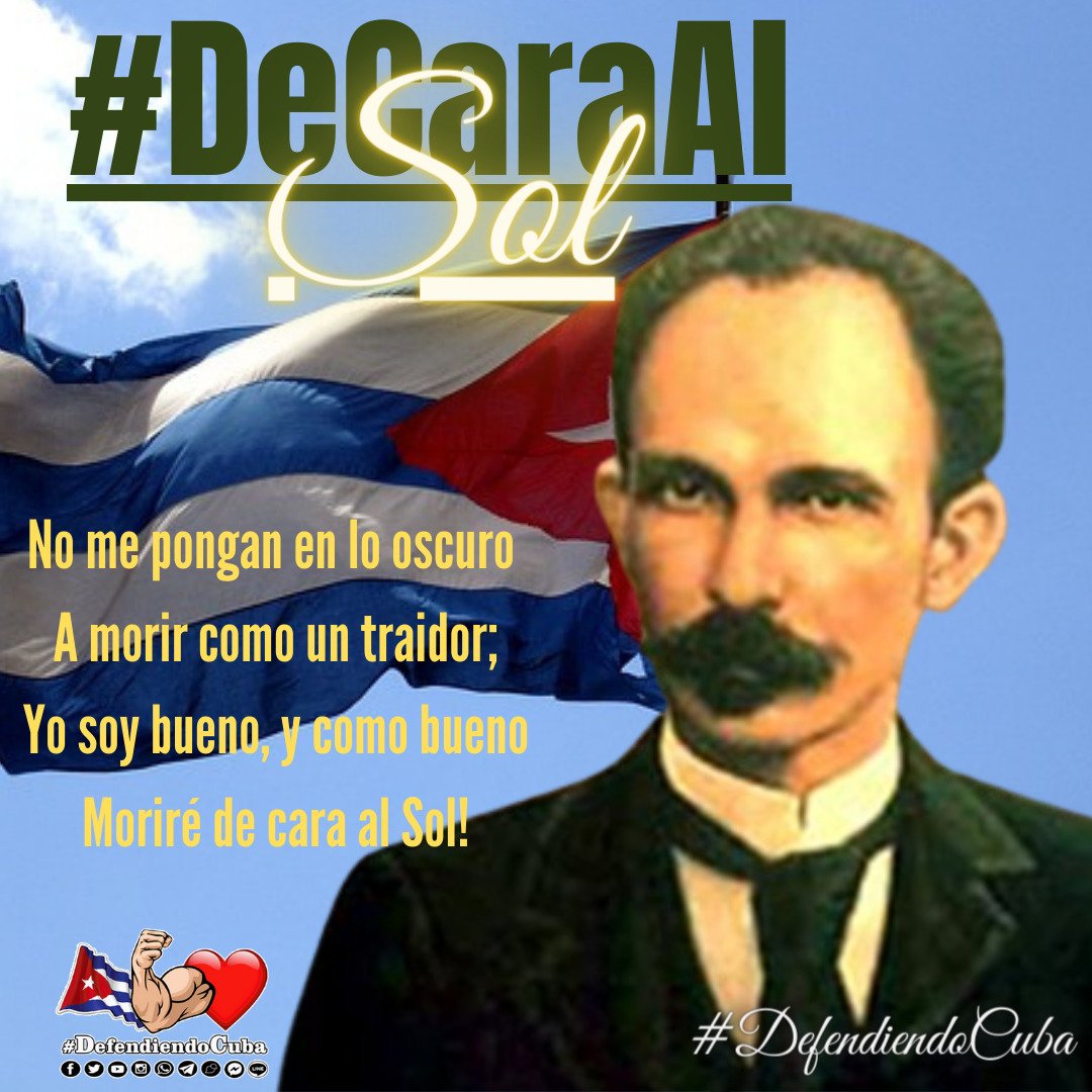 #DomingoDeReflexiones en homenaje a 👇 🎵 Martí coraje Martí valor A ti maestro, gran pensador Va mi canción..... 🎵 ‼️ Nuestro Apóstol, es ídolo de todos los tiempos‼️ #DeCaraAlDSol #DefendiendoCuba🇨🇺💪❤️