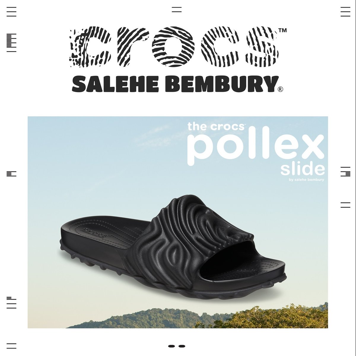 【2024年 5/24 発売】 Salehe Bembury × Crocs Pollex Slide “Triple Black” (サレヘ・ベンバリー クロックス) ・atmos web抽選 5/20 12:00~5/23 8:59 >> fullress.com/salehe-bembury…