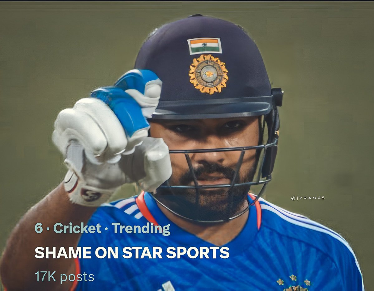 One tweet from RO has destroyed Star Sports. 

SHAME ON STAR SPORTS is trending on Twitter in India and World Wide. 

Never ever mess with Rohit Sharma.!! 🐐