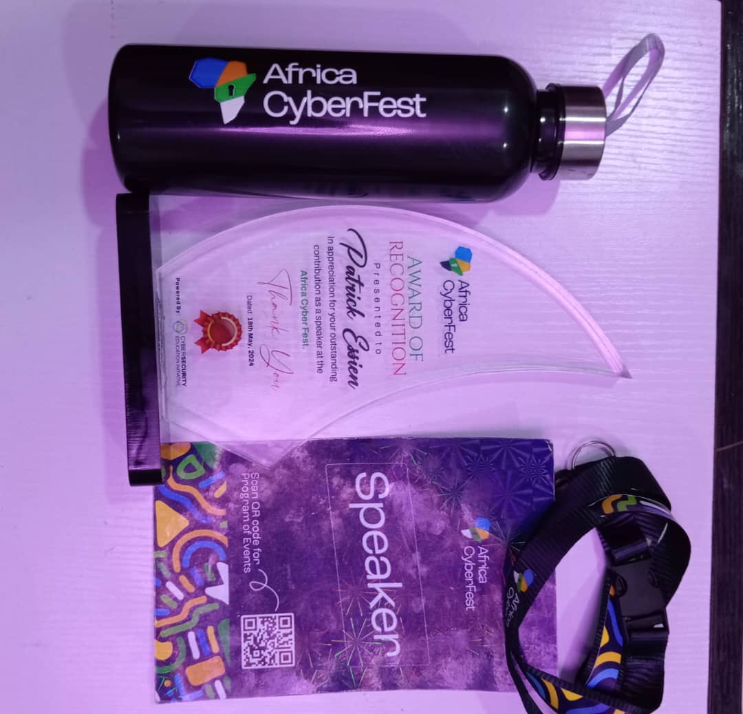 Big thanks to the #AfricaCyberFest team for the invitation to speak, the award, and the amazing interactions! Every conversation was enriching and memorable. Looking forward to collaborations. Cc: @twenty4_io @tobi_mayana #AfricaCyberFest #Cybersecurity #GratitudeMatters