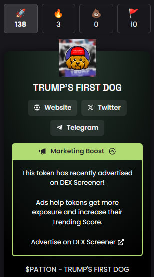 Dexscreeener ads active now!