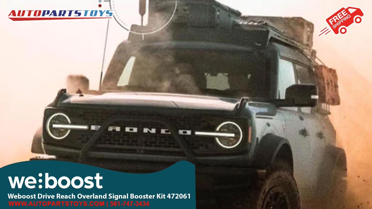 **Unleash Unstoppable Connectivity** with the **Weboost Drive Reach Overland Signal Booster Kit**! Keep your adventures connected, even in the most remote locations. 🏞️✨

#StayConnected #OffRoadAdventures #FordBronco #WeboostDriveReach #OverlandSignalBooster #AutoPartsToys