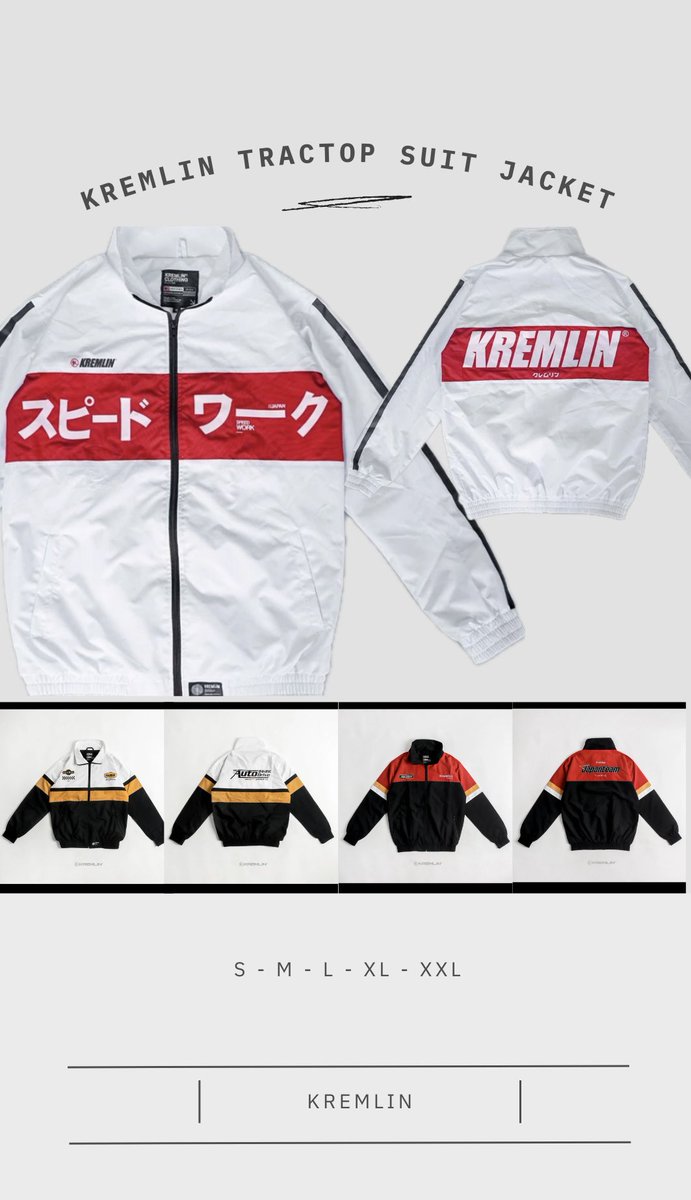 ￼Kremlin Tracktop Suit Jacket Lokal Brand 🔥

Kremlin Official Shop
🛒shope.ee/40Khts70fI
