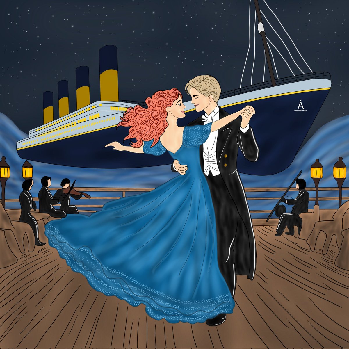 🖤🚢💙 titanic illustration 
🎨 Art by : @ayinagash07
@JamesCamer0ndon
@TitanicMovie
@KleoNorway
@KateWinsletGHF
@twentiethcent20 
#titanic #leonardodicaprio #katewinslet #titanicmovie #jackdawson #illustration #rosedawson #ayinillustration