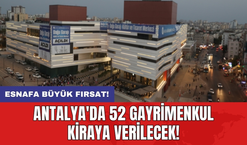 ⚡  Antalya'da 52 gayrimenkul kiraya verilecek!: Antalya Büyükşehir Belediyesi, Doğu Garajı Kültür ve Ticaret Merkezi'nde bulunan işyerlerini kiralamak için ihale düzenliyor. Detaylar haberimizde... dlvr.it/T75qXp #GÜNDEMANTALYA