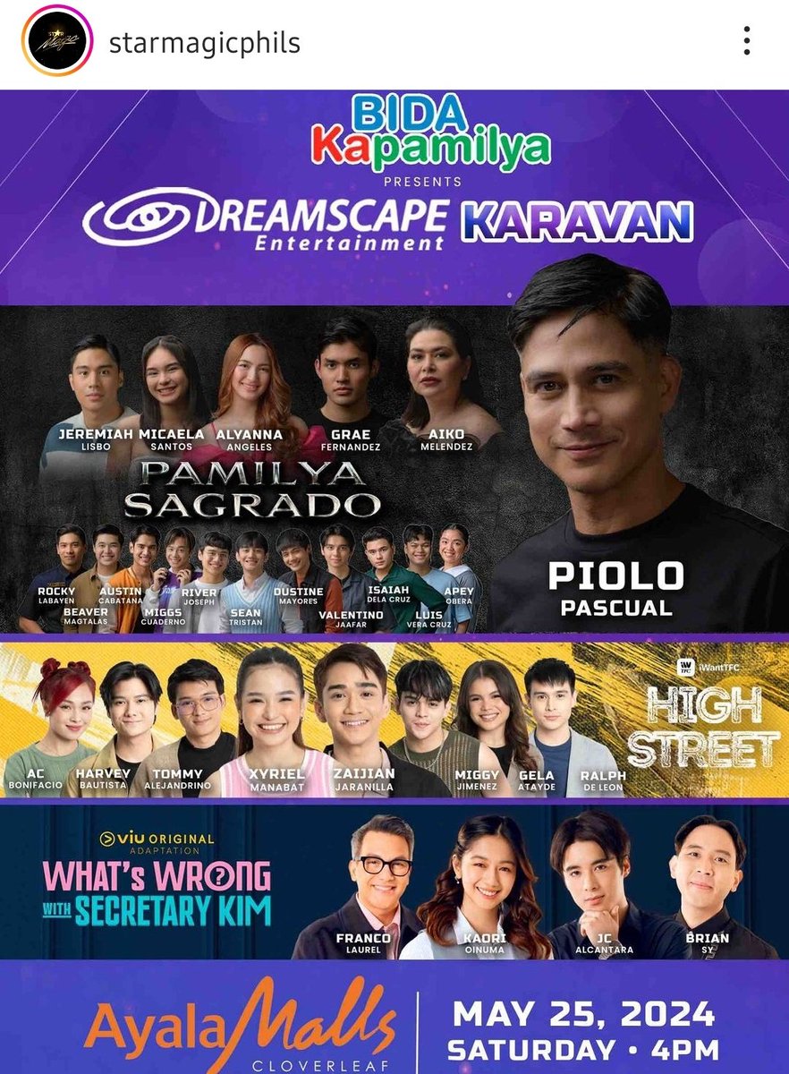 MightyGirl14's tweet photo. Lets support  our very own #KimMarie #Roni #KaoriOinuma and #JCAlcantara together with #BrianSy and Sir #FrancoLaurel in Bida Kapamilya DreamScapes Caravan. They will be in Ayala Mall CloverLeaf on May 25, 2024.4 pm.

#KimPau 
#WWWSKEp30 
#WhatsWrongWithSecretaryKimPH https://t.co/NZh5TbXxxM