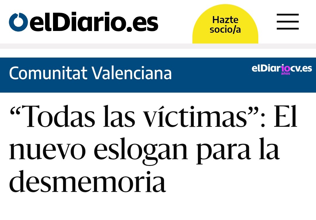 Hui escric a @eldiariocv sobre víctimes, victimaris, concòrdia i desmemòria i la necessitat de reflexionar en el país en el que vivim. eldiario.es/comunitat-vale…