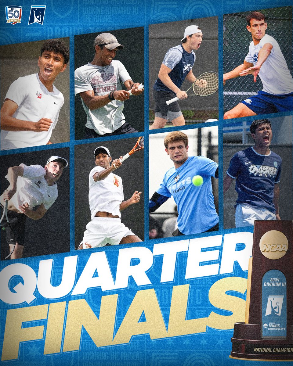 Ready for more #d3tennis 💪 The men's quarterfinals begin Tuesday. #WhyD3