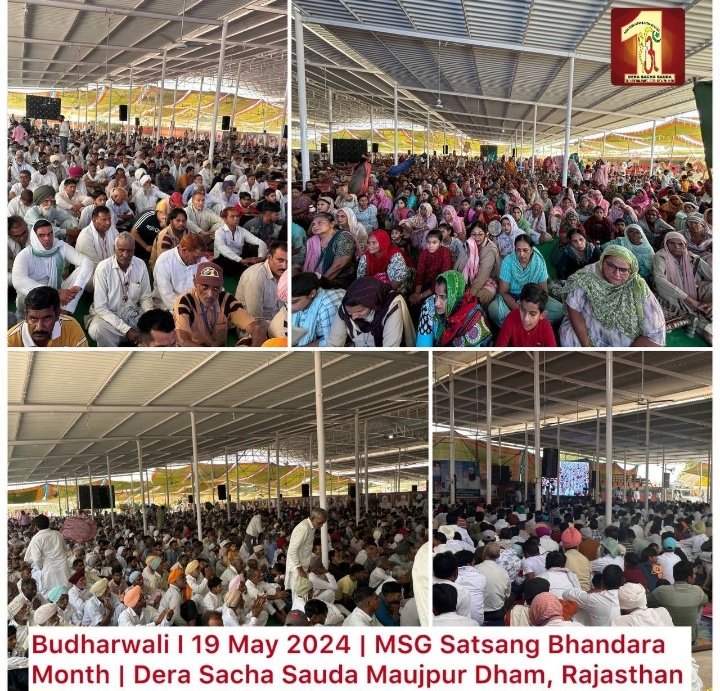 #SpiritualSunday 
Satsang Bhandara मनाया गया बड़े हर्षोल्लास से 
Budharwali में‌‌ और 
Ram Rahim जी इन्सां के वचनों को सुनकर साध संगत हुई निहाल 🙏