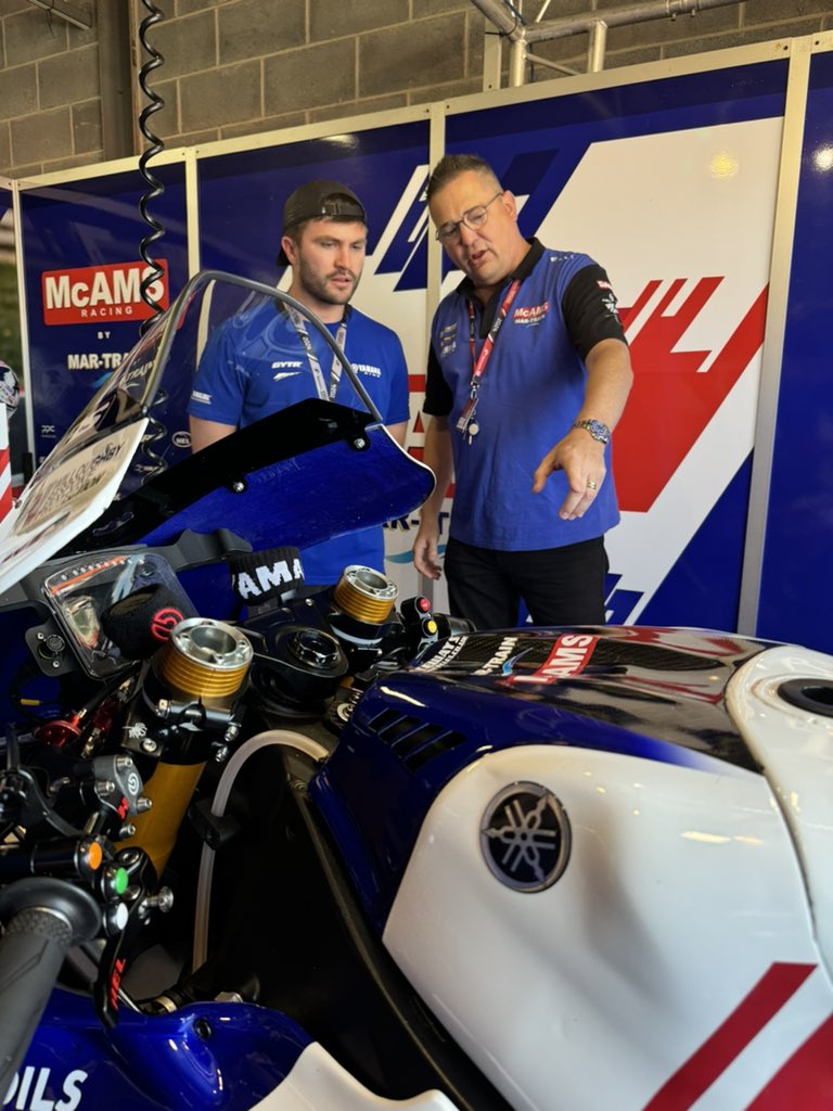 When WaveRunners meet Superbikes! 💙 It’s great to have one of our official MES Racing riders, Joe Leeming, with us at Donington Park today! We think he’s taken a liking to the @mcamsracing Yamaha R1! 😁👀 #YamahaRacing #RevsYourHeart #WeR1