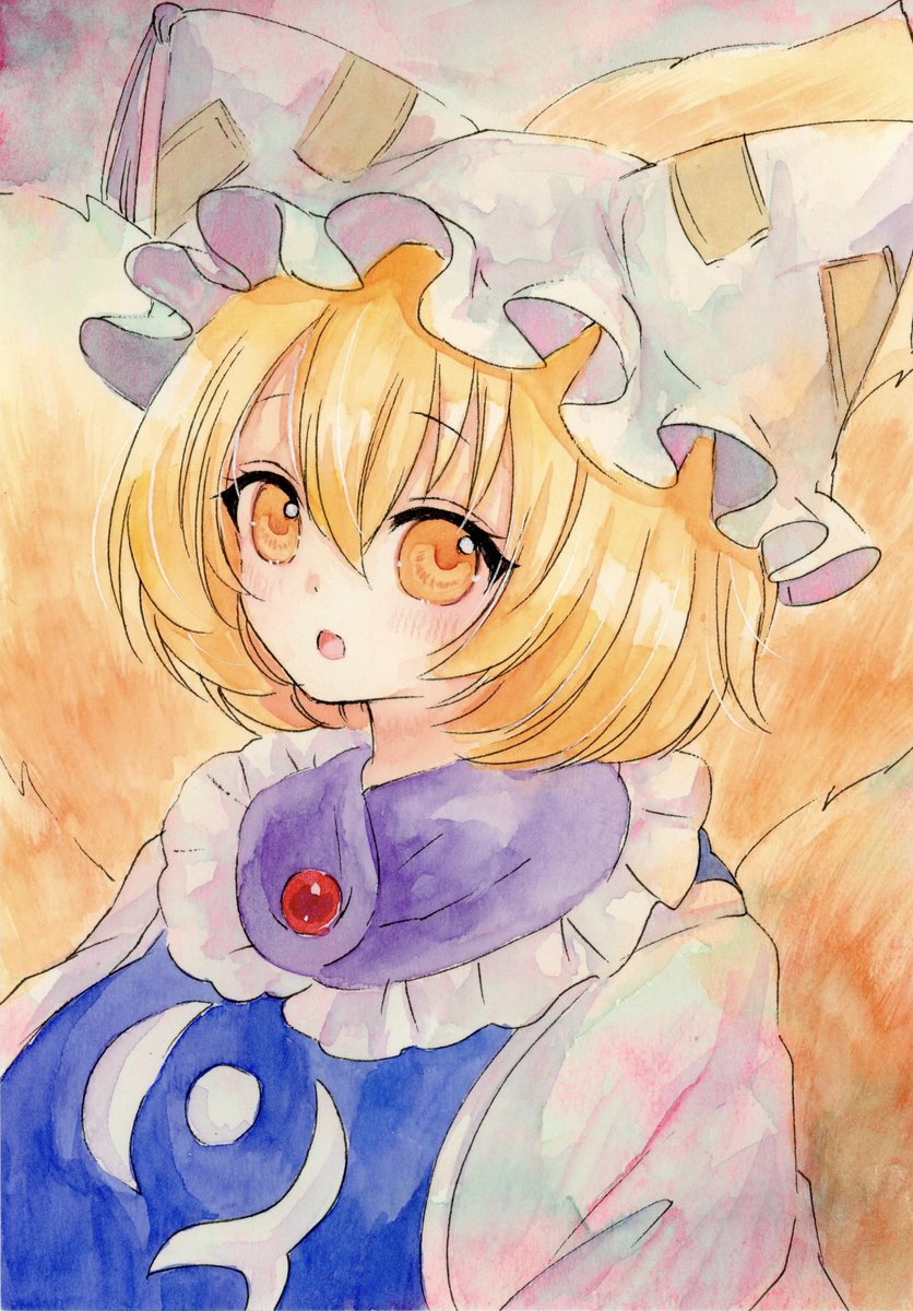 八雲藍 「#深夜の真剣お絵描き60分一本勝負#水彩イラスト 藍しゃ