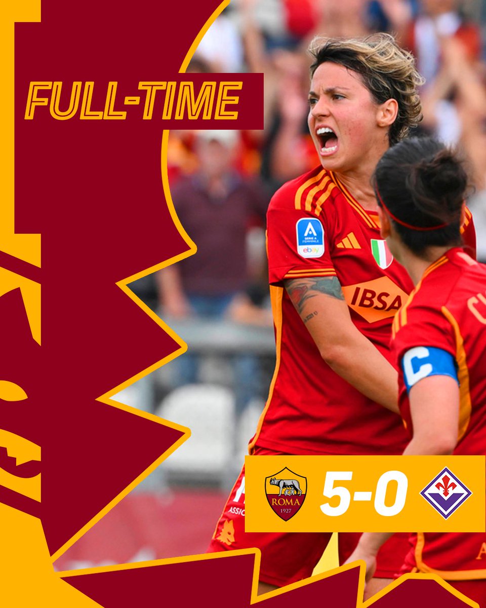 🟡 FULL-TIME 🔴 A five-star performance to finish the Serie A season! ✨ #ASRomaWomen