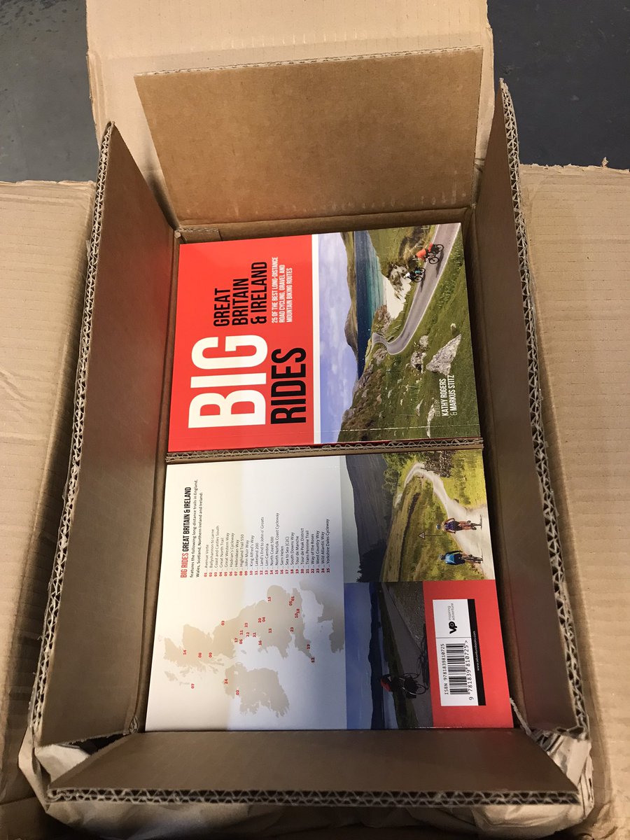 New shiny books have arrived. BIG RIDES has been reprinted, and is back on sale on my website here forms.gle/MghTWkJDq7ASRe… You can get a signed copy for £20 (RRP £22) with free postage in the UK. The book is great as inspiration for longer bike rides in the UK.