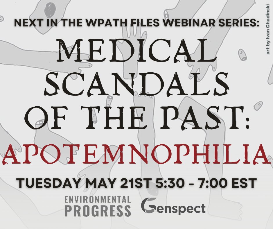 🚨DON'T MISS: Our webinar on Apotemnophilia is on Tuesday, May 21, from 5:30-7 PM ET. Join Genspect Director @stellaomalley3, Genspect 🇺🇸 Director @ER_MendozaMD, & Genspect 🇨🇦 Director @_CryMiaRiver, along with @TwisterFilm. Register for the LIVE Q&A: us06web.zoom.us/webinar/regist…